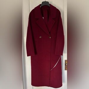 The Curated London Coat in Burgundy